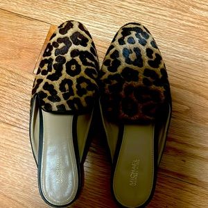 Michael Kors mules calf hair cheetah print